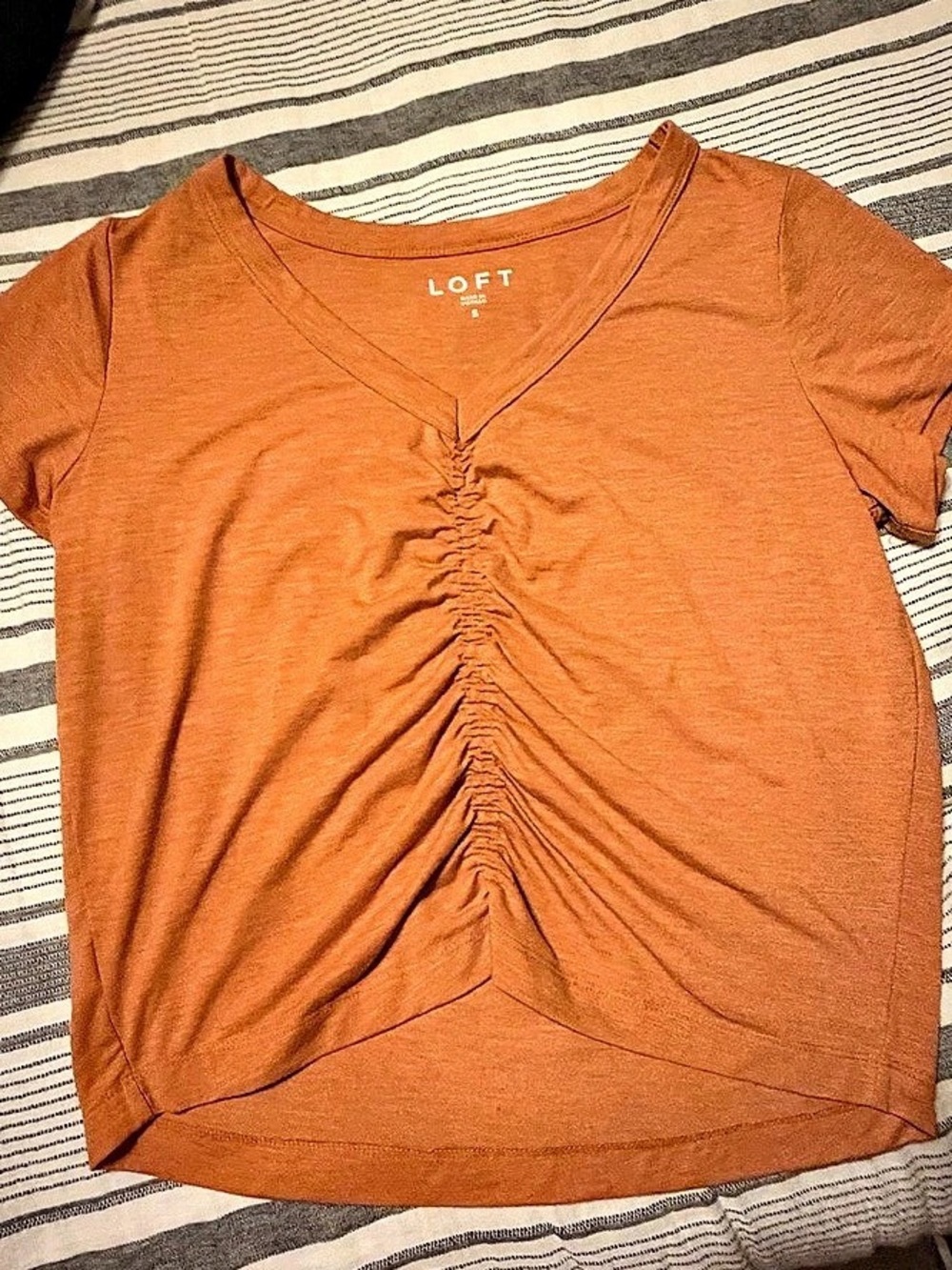 Loft Orange Short Sleeve Top